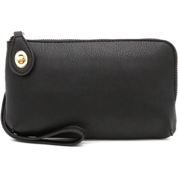 Women's Small Crossbody Bag Wristlet Clutch black - Picture 2 of 6